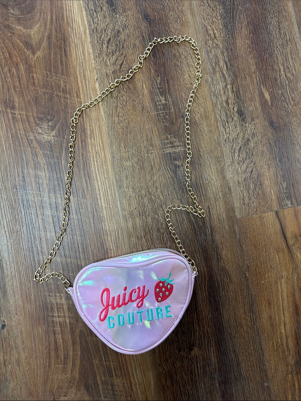 Juicy Couture Pink Iridescent Strawberry Heart Crossbody